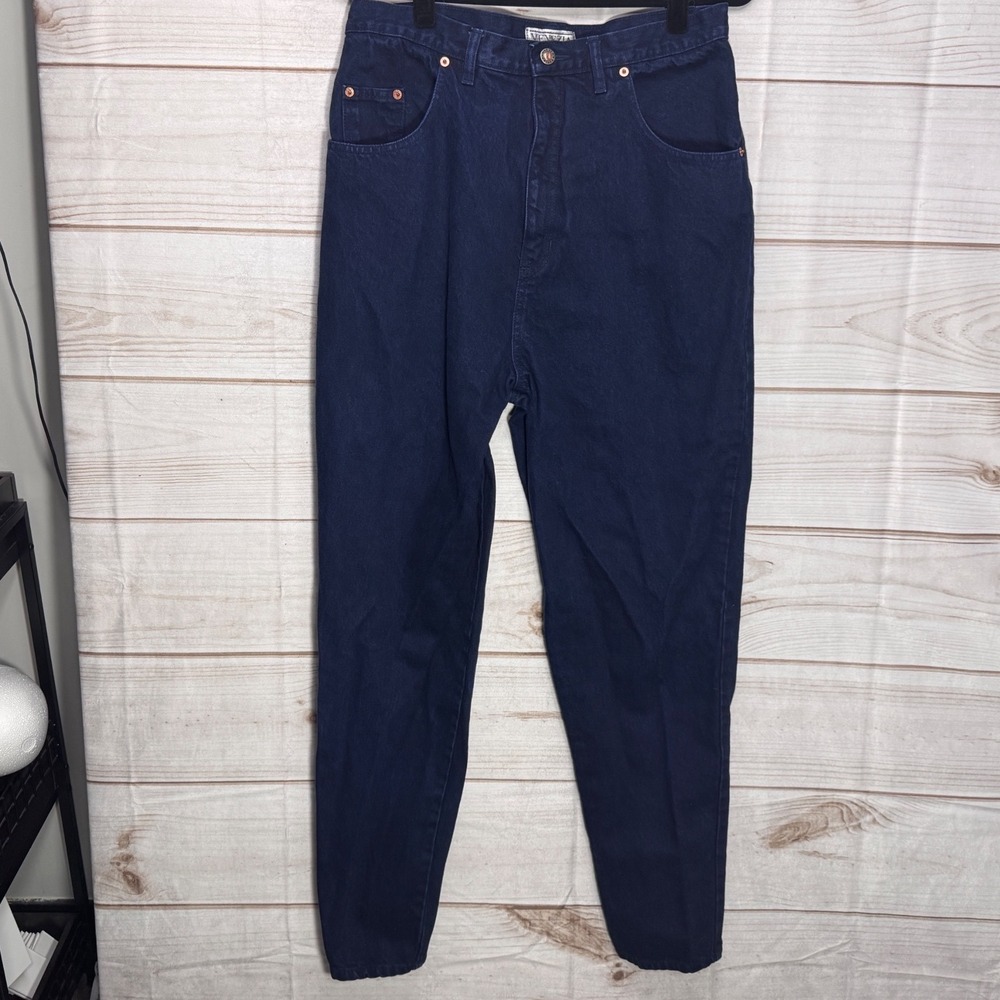 Vintage Venezia Vitale High Waisted Mom Jeans Dark Wash Indigo Tapered Denim 18